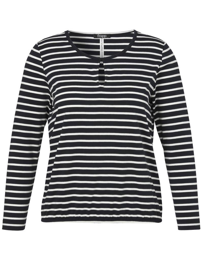 Frapp - T-Shirt Rundhals 1/1 Arm Ringel navy / offwhite - Gr. - 48 von Frapp