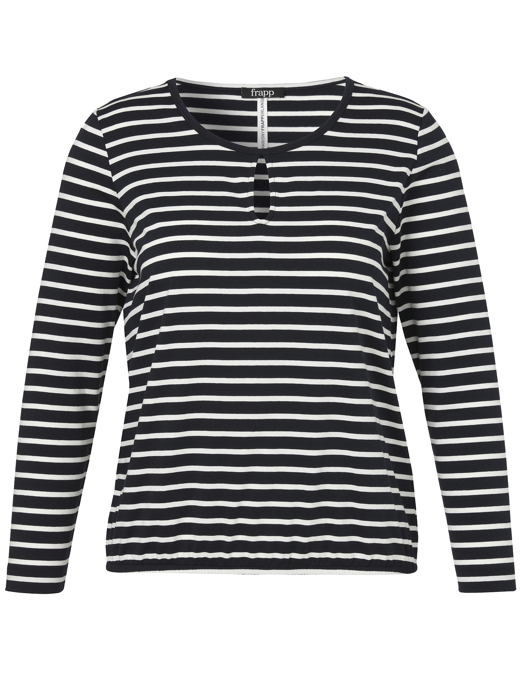 Frapp - T-Shirt Rundhals 1/1 Arm Ringel navy / offwhite - Gr. - 50 von Frapp