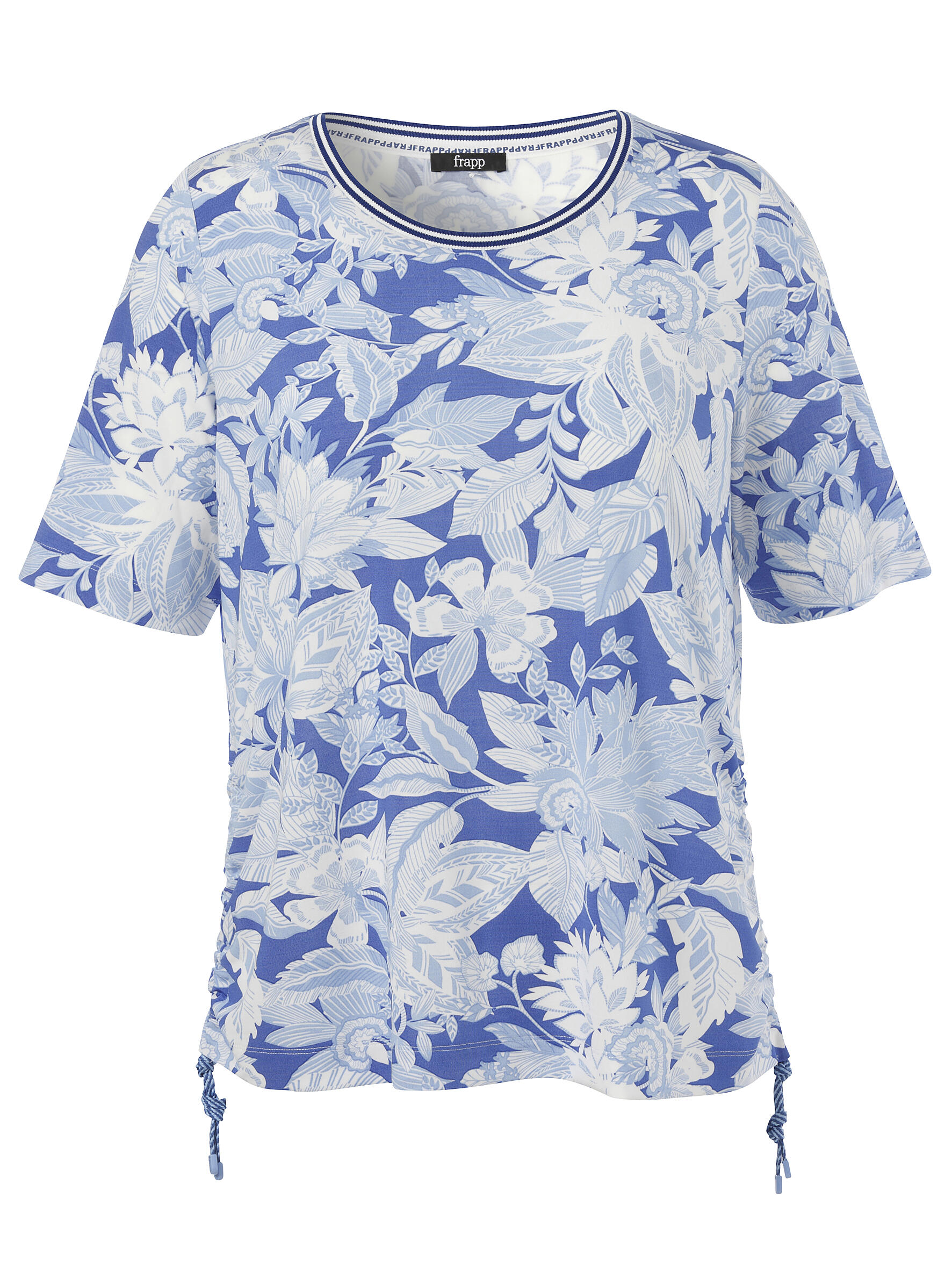 Frapp - T-Shirt Rundhals 1/2 Arm Druck sky blue multicolor - Gr. - 46 von Frapp