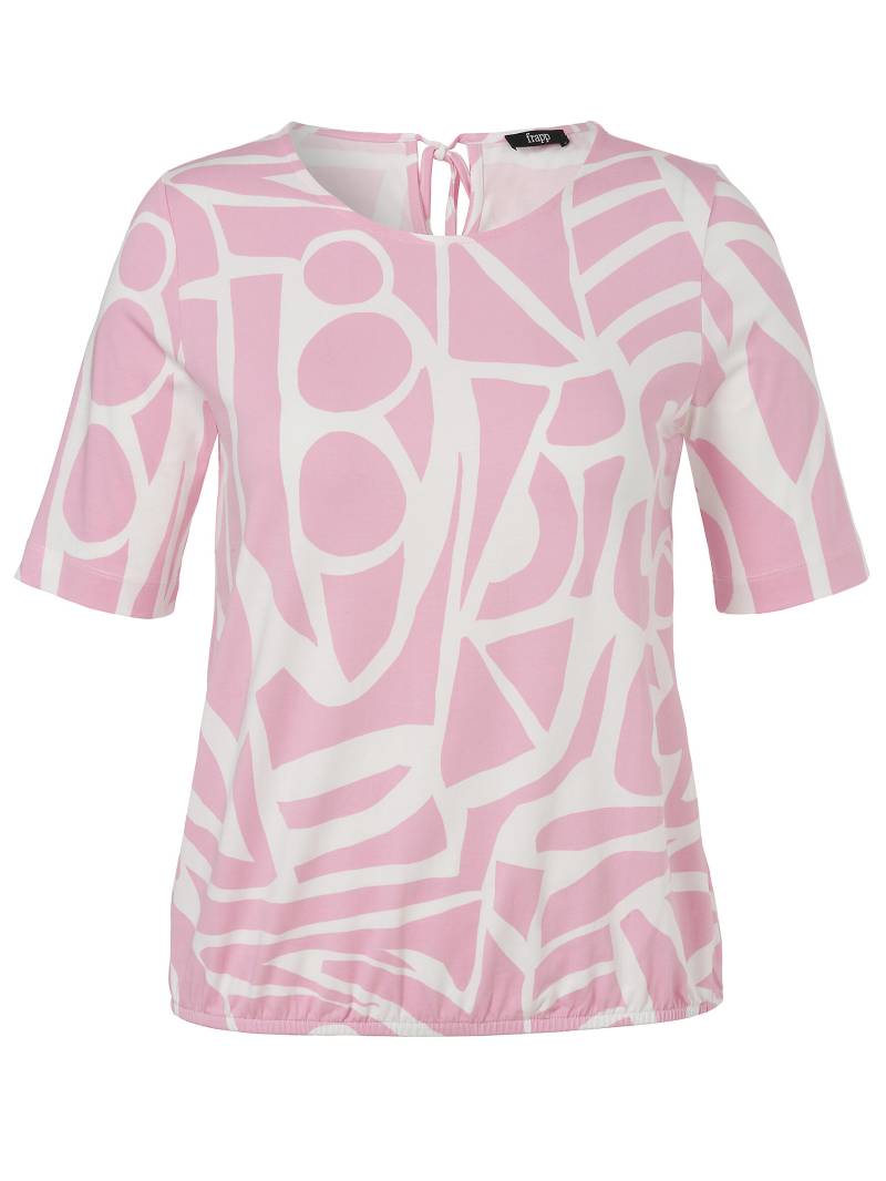 Frapp - T-Shirt Rundhals 1/2 Arm Druck soft pink / offwhite - Gr. - 48 von Frapp
