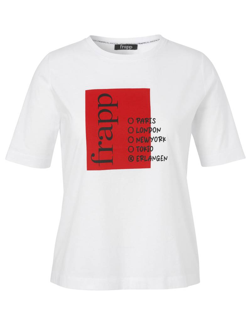 Frapp - T-Shirt Rundhals 1/2 Arm Motiv white multicolor - Gr. - 46 von Frapp