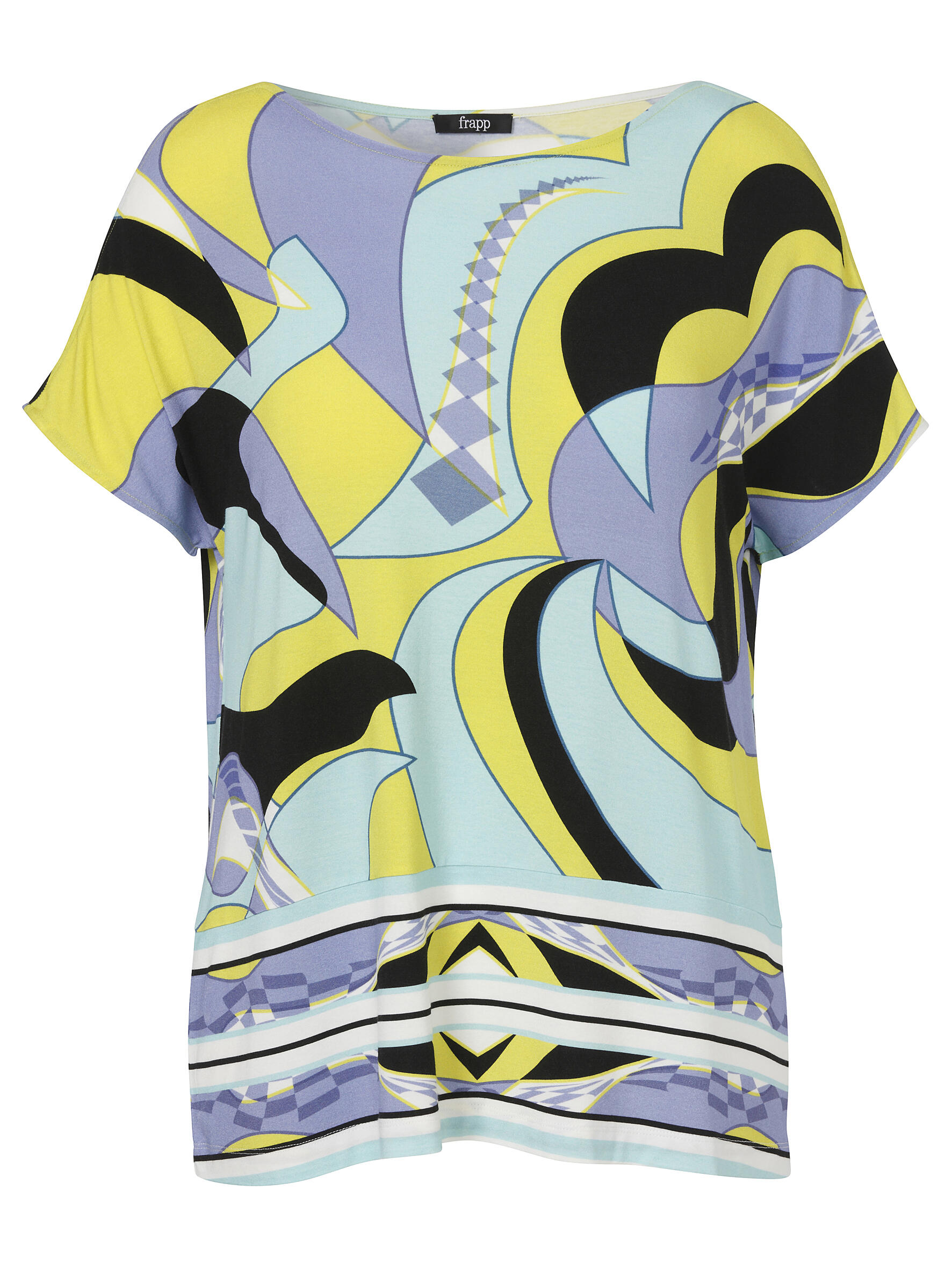 Frapp - T-Shirt U-Boot ohne Arm Druck lime multicolor - Gr. - 52 von Frapp