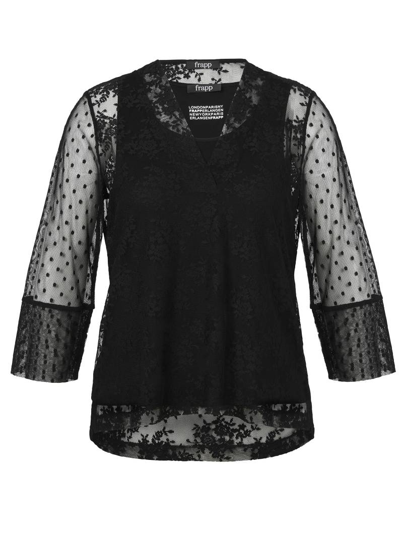 Frapp - T-Shirt V-Ausschnitt 3/4 Arm black - Gr. - 50 von Frapp