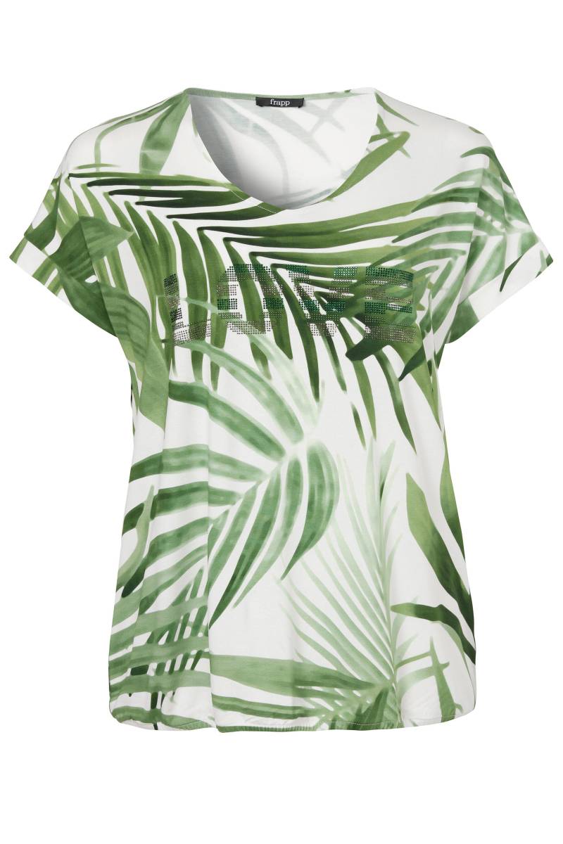 Frapp - T-Shirt V-Ausschnitt ohne Arm Druck moos multicolor - Gr. - 54 von Frapp