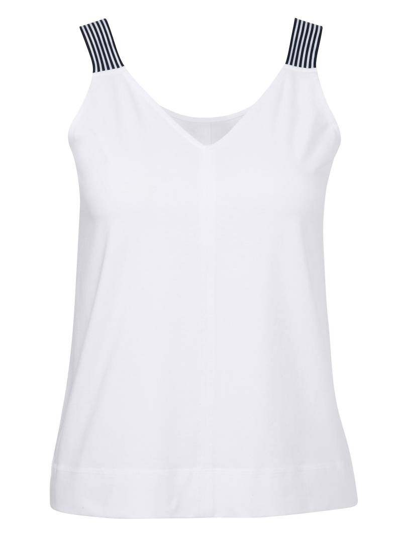Frapp - Top V-Ausschnitt white / navy - Gr. - 50 von Frapp
