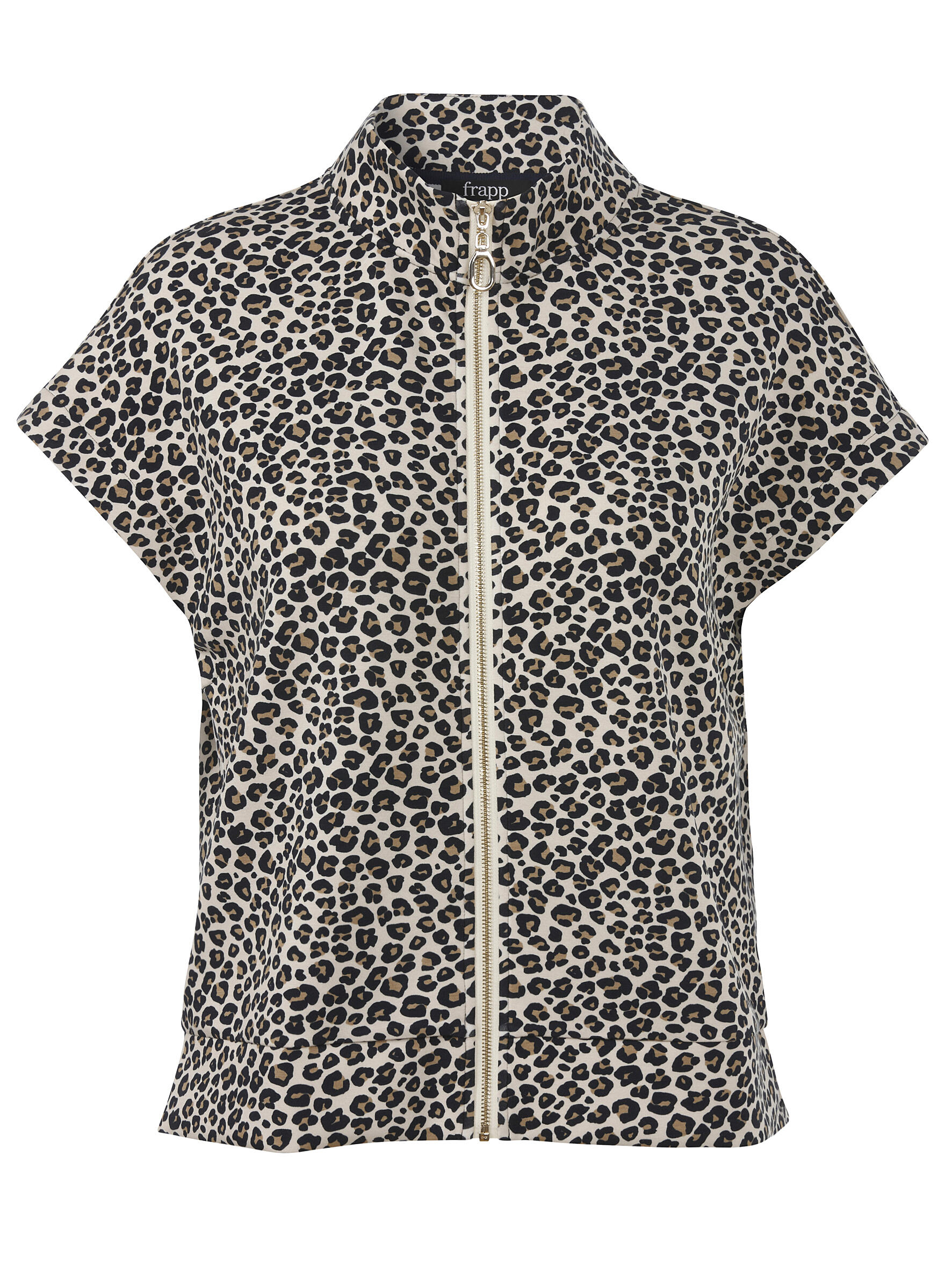 Frapp - Weste Kragen Zipper Druck camel multicolor - Gr. - 50 von Frapp