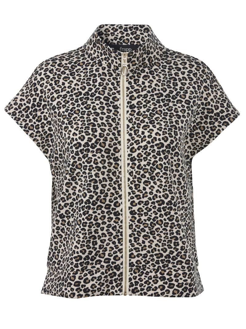 Frapp - Weste Kragen Zipper Druck camel multicolor - Gr. - 52 von Frapp