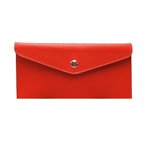 FrasiBags Geldbörse aus Leder, Kartenetui aus echtem Leder, rechteckige Geldbörse, Damengeldbörse, Herrengeldbörse, Made in Italy, rot, 20x10x1 von FrasiBags