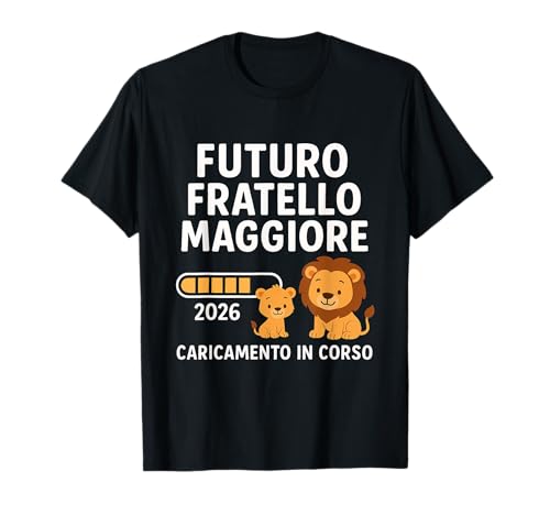 Kind älterer Bruder Großer Bruder 2026 Löwen T-Shirt von Fratello Maggiore 2026 Regalo Secondo Bambino