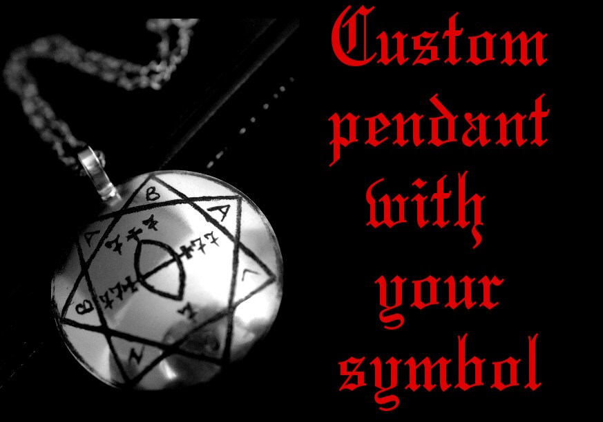 Benutzerdefinierte Sigil Medaillon, Halskette Mit Gravur Talisman, Ritual Amulett von FraterSetnakh