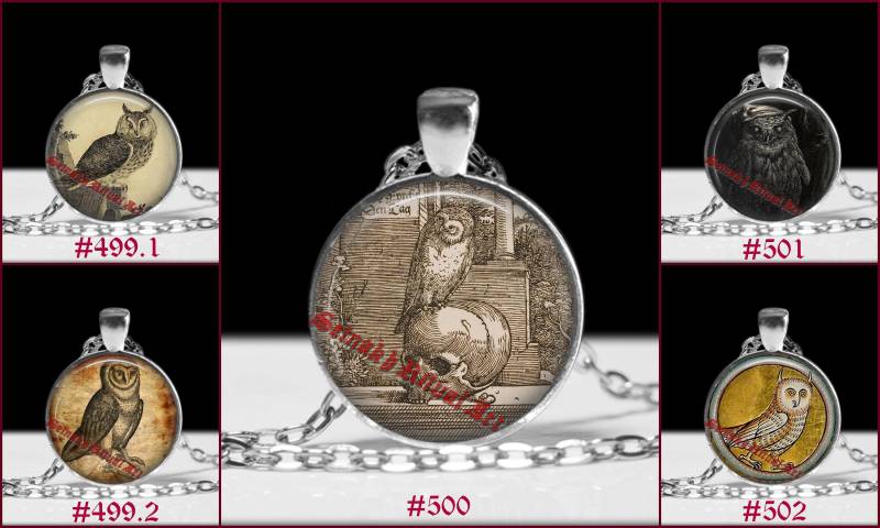 Eulen Anhänger, Eule Totem, Okkulter Anhänger Für Hexe, Gothic #499-502 von FraterSetnakh