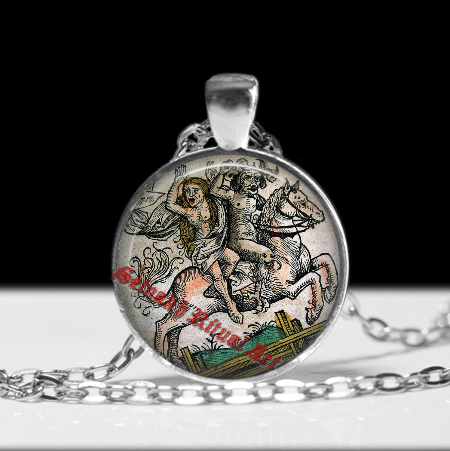 Hexe Und Teufel Anhänger, Mittelalterliche Halskette #399 von FraterSetnakh