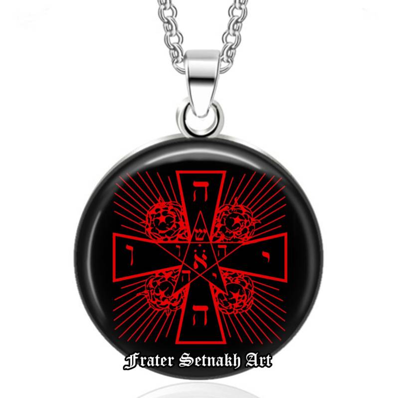 Rosenkreuz Anhänger, Halskette Mit Rose Und Kreuz, Amorc, Magick, Alchemie, Hermetismus, Esoterik Geschenkidee #67 von FraterSetnakh
