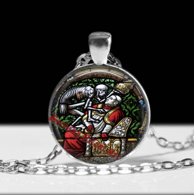 Tod Und Pope Anhänger, Okkulter Schmuck, Skelett Halskette, Totenkopf Memento Mori Schmuck #413 von FraterSetnakh