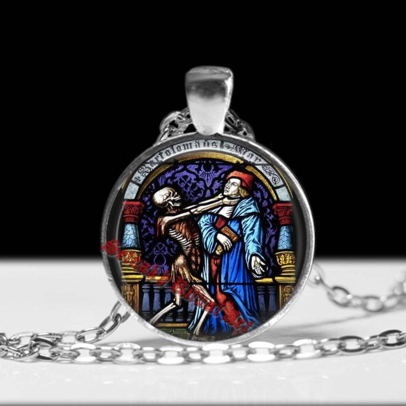 Totentanz Anhänger, Okkulter Schmuck, Skelett Kette, Totenkopf Schmuck #412 von FraterSetnakh