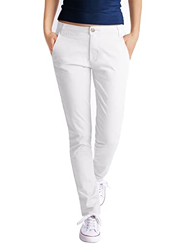 Fraternel Chino Damenhose Stoffhose normal Waist Weiss L von Fraternel