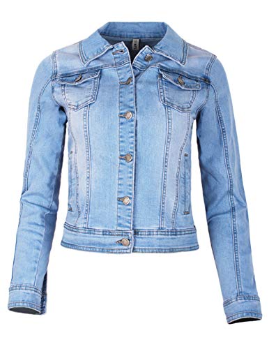 Fraternel Damen Jacke Jeansjacke Denim Jacket talliert Stretch Hellblau 3XL / 46 von Fraternel