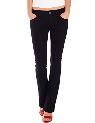 Fraternel Damen Jeans Hose Bootcut normal Waist Stretch Schwarz (ohne Naht) XL von Fraternel