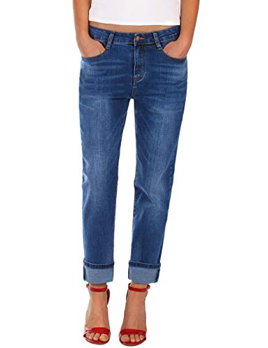 Fraternel Damen Jeans Hose Boyfriend Baggy Stretch Relaxed Blau L von Fraternel