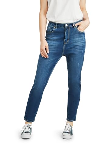 Fraternel Damen Jeans Hose Boyfriend Relaxed fit modische Flecken Blau XS von Fraternel