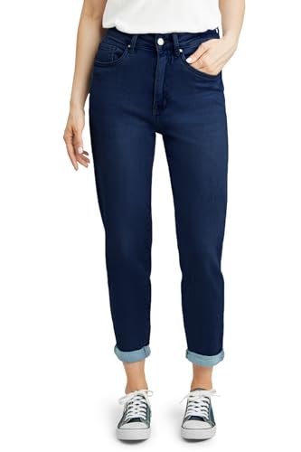 Fraternel Damen Jeans Hose Momfit Used Relaxed fit Dunkelblau L von Fraternel