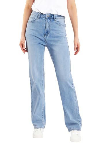 Fraternel Damen Jeans Hose Relaxed fit weites Bein Hellblau L von Fraternel