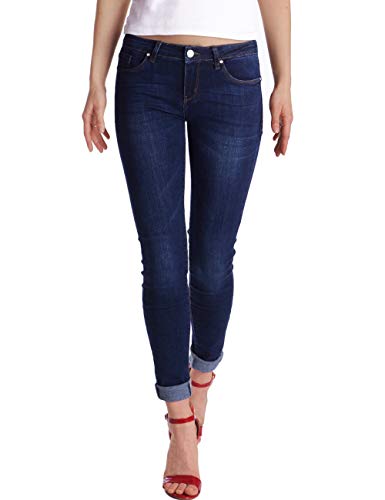 Fraternel Damen Jeans Hose Skinny Slim fit Hüftjeans Dunkelblau L von Fraternel