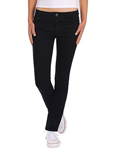 Fraternel Damen Jeans Hose gerade normaler Bund Schwarz L von Fraternel