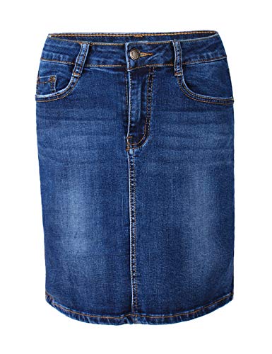 Fraternel Damen Jeans Rock Used kurz Bleistift Stretch Blau S von Fraternel