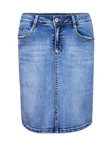 Fraternel Damen Jeans Rock Used kurz Bleistift Stretch Hellblau XS von Fraternel