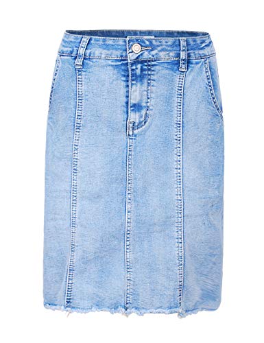 Fraternel Damen Jeans Rock midi A-Linie ausgefranst Stretch Hellblau M / 38 von Fraternel