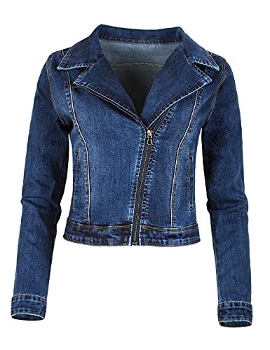 Fraternel Damen Jeansjacke Denim talliert Stretch Blau L von Fraternel