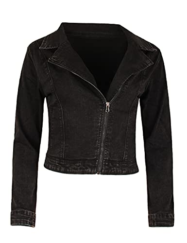 Fraternel Damen Jeansjacke Denim talliert Stretch Schwarz L von Fraternel