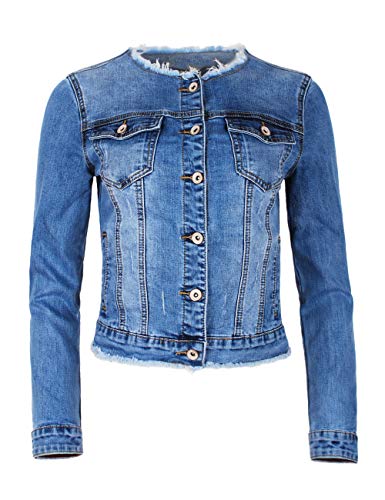 Fraternel Damen Jeansjacke ausgefranst Vintage Stretch Hellblau M von Fraternel