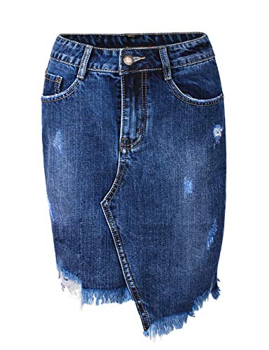 Fraternel Damen Rock Jeansrock Denim Vintage Destroyed Blau M von Fraternel
