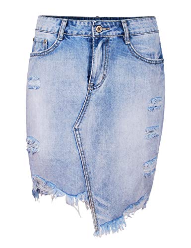 Fraternel Damen Rock Jeansrock Denim Vintage Destroyed Hellblau M von Fraternel