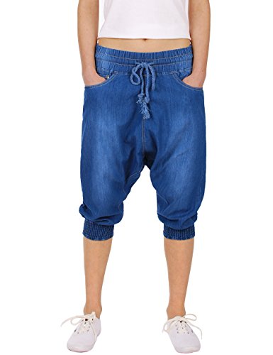 Fraternel Damen Sarouel Pluderhose Haremshose Blau S von Fraternel