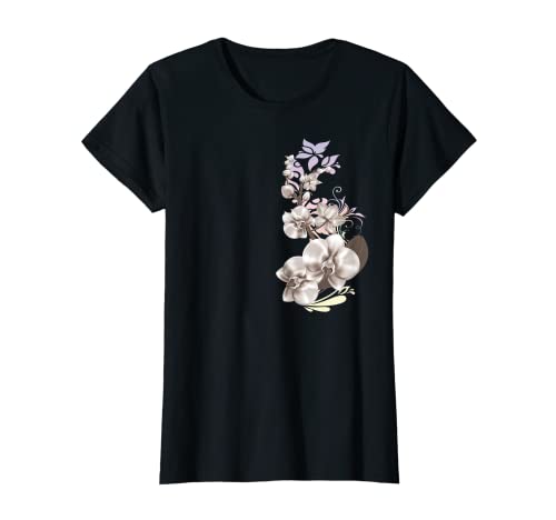 Damen Blumen Orchideen Design T-Shirt Damen Blumen Orchideen Design T-Shirt von Frau, Mädchen, Teenager Design