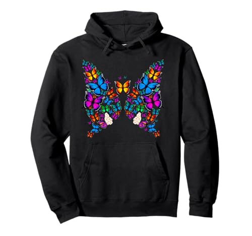Frau Mädchen Schmetterlinge Gänseblümchen bunt Pullover Hoodie Frau Mädchen Schmetterlinge Gänseblümchen bunt Pullover Hoodie von Frau, Mädchen, Teenager-Schmetterlings-Design