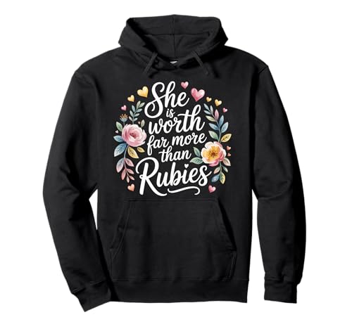 She is Worth Far More Than Rubies Christliche Frauen |- Pullover Hoodie She is Worth Far More Than Rubies Christliche Frauen |- Pullover Hoodie von Frau Glaube Empowerment Botschaft