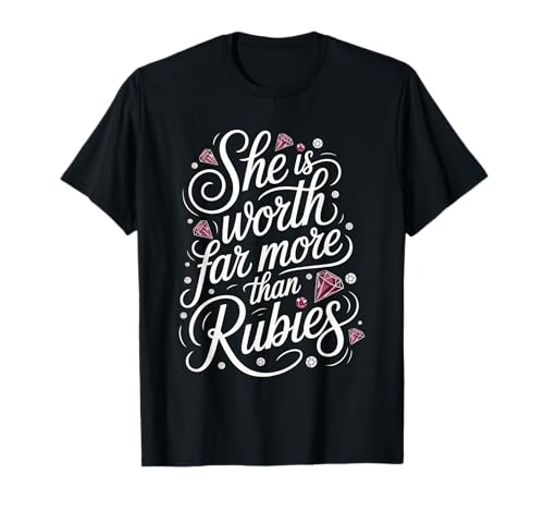 She is Worth Far More Than Rubies Christliche Frauen - T-Shirt She is Worth Far More Than Rubies Christliche Frauen - T-Shirt von Frau Glaube Empowerment Botschaft