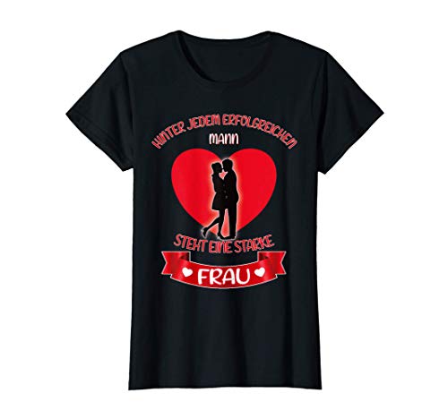 Damen Starke Frau Hinter Mann Geschenk Weihnachten Valentinstag T-Shirt Damen Starke Frau Hinter Mann Geschenk Weihnachten Valentinstag T-Shirt von Frau Stark Selbstbewusst Erfolgreich Weihnachten
