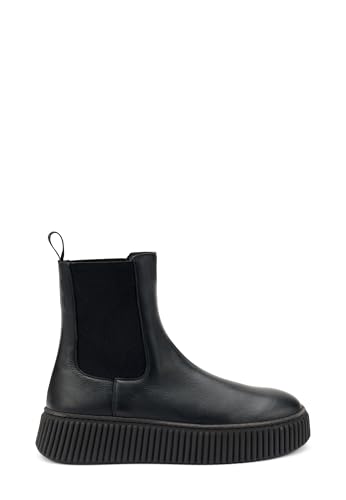 Frau - Beatles aus Leder mit geriffelter Sohle, Schwarz , 38 EU von Frau