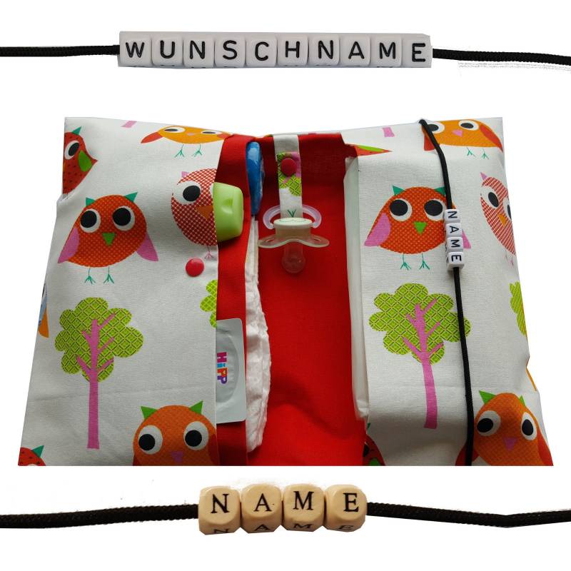 Große Windeltasche Mit Namen Wickeltasche Zwillinge Tier Eule Windeletui Geschenk Geburt Baby Unterwegs Mädchen Junge Personalisierbar Else von FrauElse