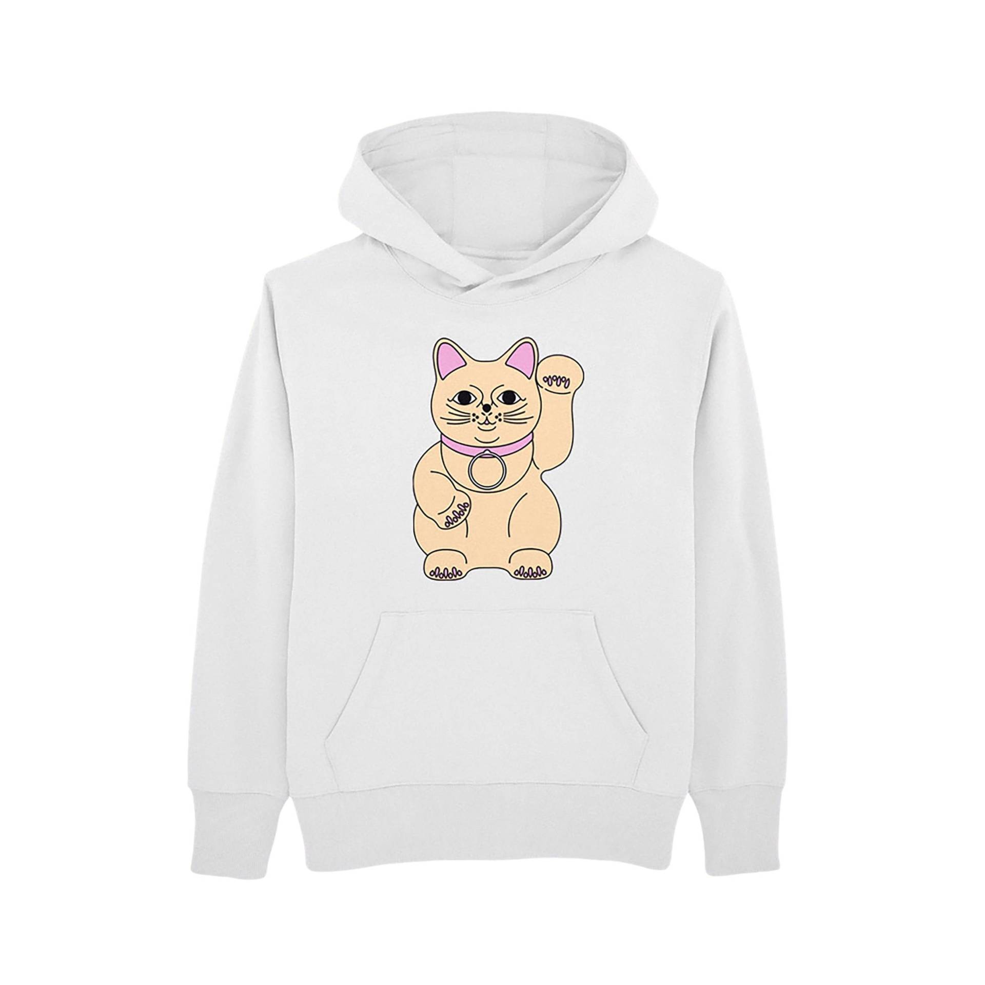 Hoodie Winkekatze Weiß Hoodie Winkekatze Weiß von FrauHansenOnlineshop