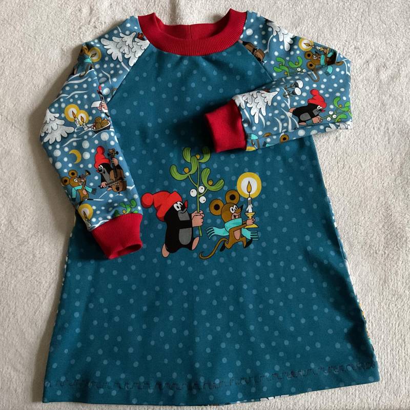 Kleid Tunika Sweat Winter "Pauli - Wundervolle Winterzeit" 3 Bilder Kinderkleid Longsleeve Geschenk Weihnachten Mädchen Schnee von FrauMamaHaase