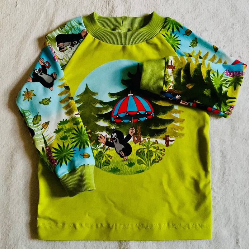 La-Shirt Gr. 92 Kinder Pauli Wind Herbst Grün Kindershirt Geschenk Junge Mädchen Kinderkleidung Geburtstag von FrauMamaHaase