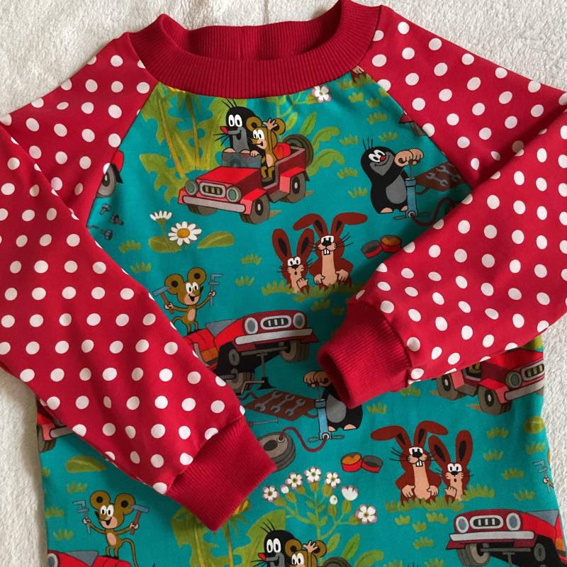 Langarmshirt La-Shirt "Der Kleine Maulwurf Und Das Rote Auto" 2 Farben Petrol Grün Kindershirt Freunde Geschenk Geburtstag Unisex von FrauMamaHaase