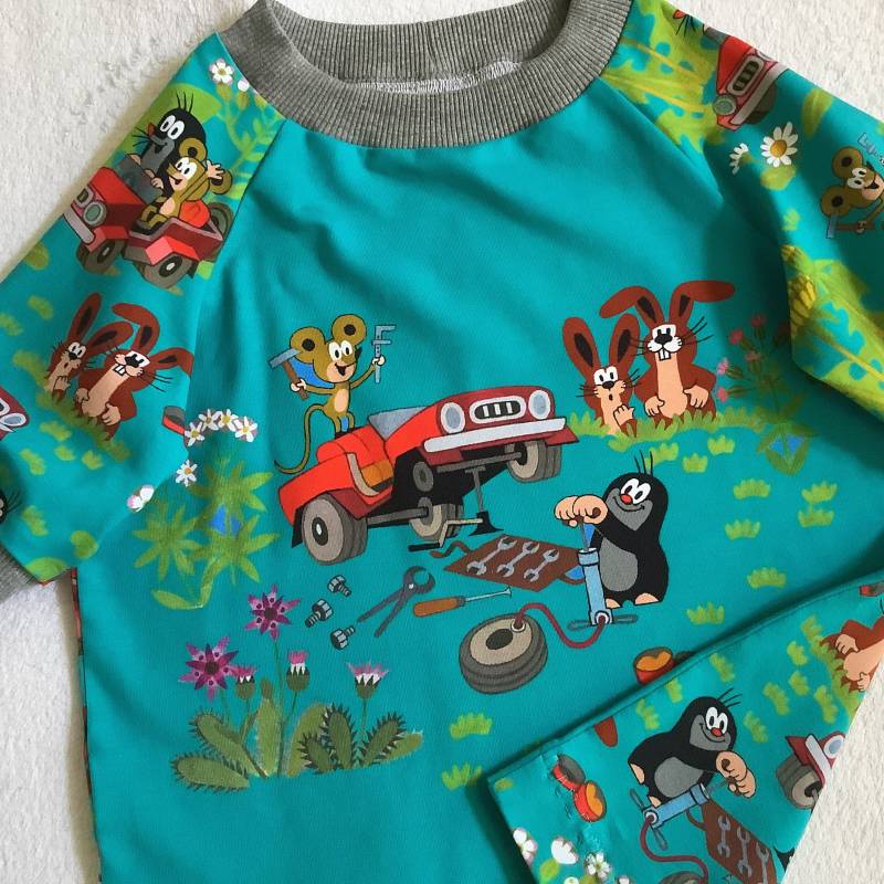 Langarmshirt La-Shirt "Der Kleine Maulwurf Und Das Rote Auto" 3 Bilder 2 Farben Petrol Grün Kindershirt Freunde Geschenk Geburtstag Unisex von FrauMamaHaase