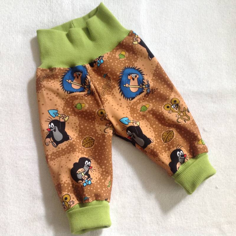 Pumphose Babyhose Kinderhose "Der Kleine Maulwurf - Herbstspaß" Braun Strampelhose Tobehose Mitwachshose Unisex Herbst Geschenk Geburtstag von FrauMamaHaase